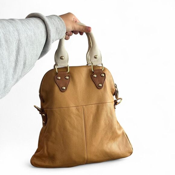 Emma Fox Two-Tone Leather Satchel - Picture 4 of 7